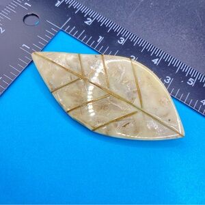 Leaf Brooch Inlaid Brass Naturecore